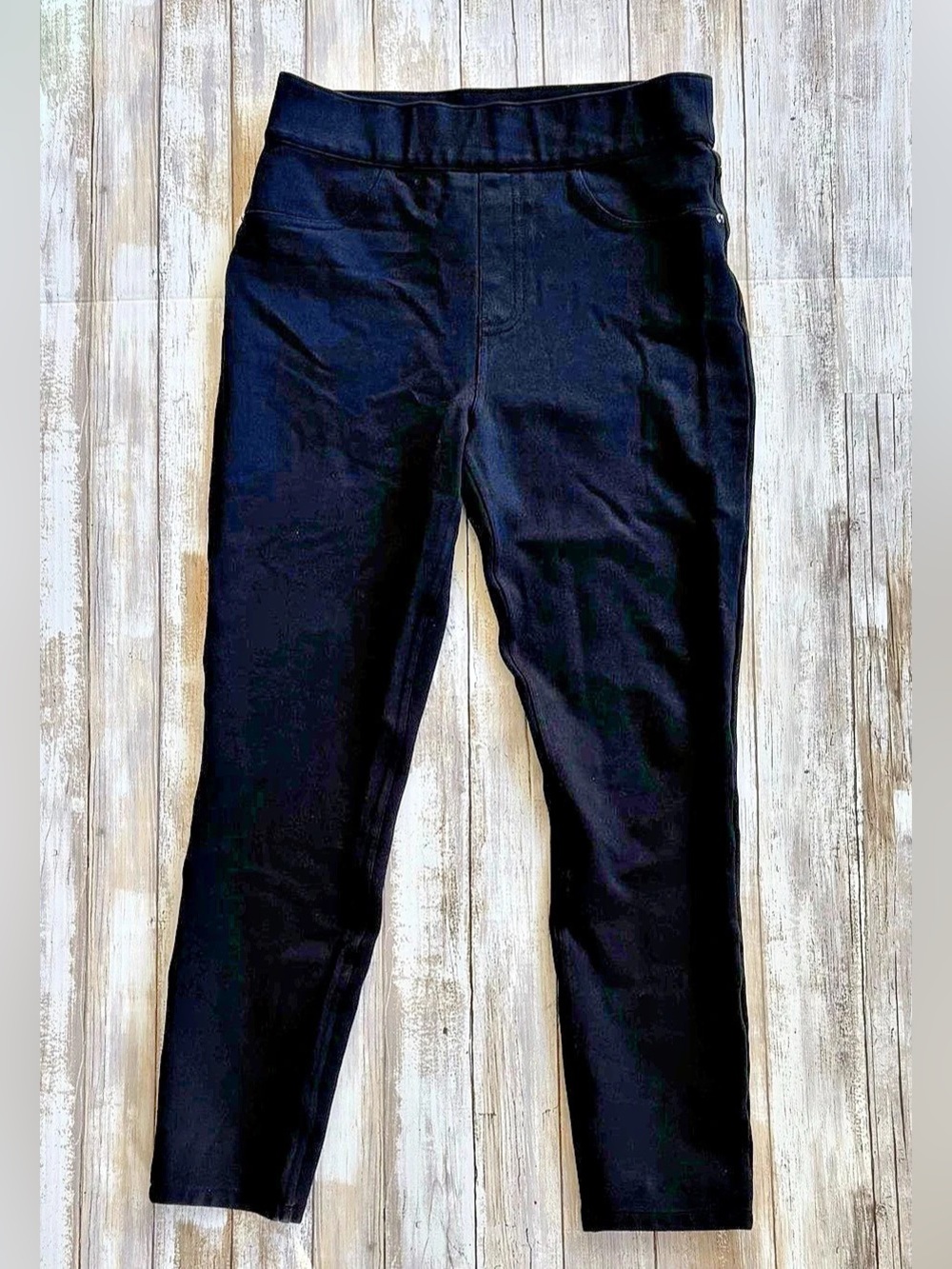 SPANX Pull-On Ponte Skinny Pants Black Leggings Size Medium